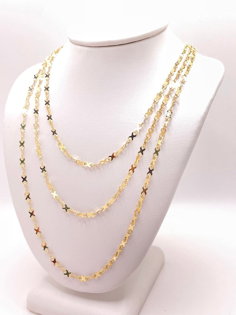 10KT FIGURE EIGHT LINK CHAIN  Size 18INCH 2.5MM Weight 1.9GR