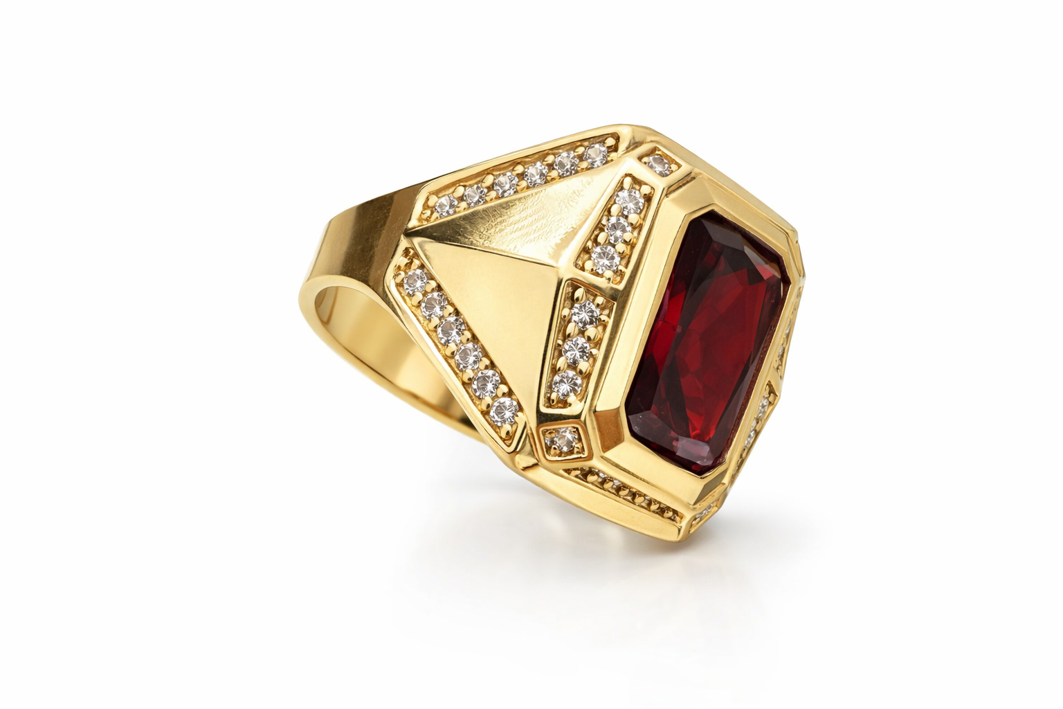 14KT LARGE SQUARE BROWN STONE SHAPE RING CZ Size 10 Weight 7.9 GR