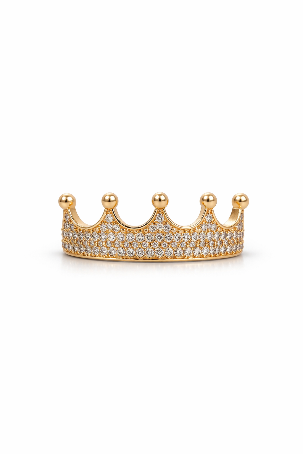 14KT CZ QUEEN CROWN RING Size 7 Weigth 1.8GR