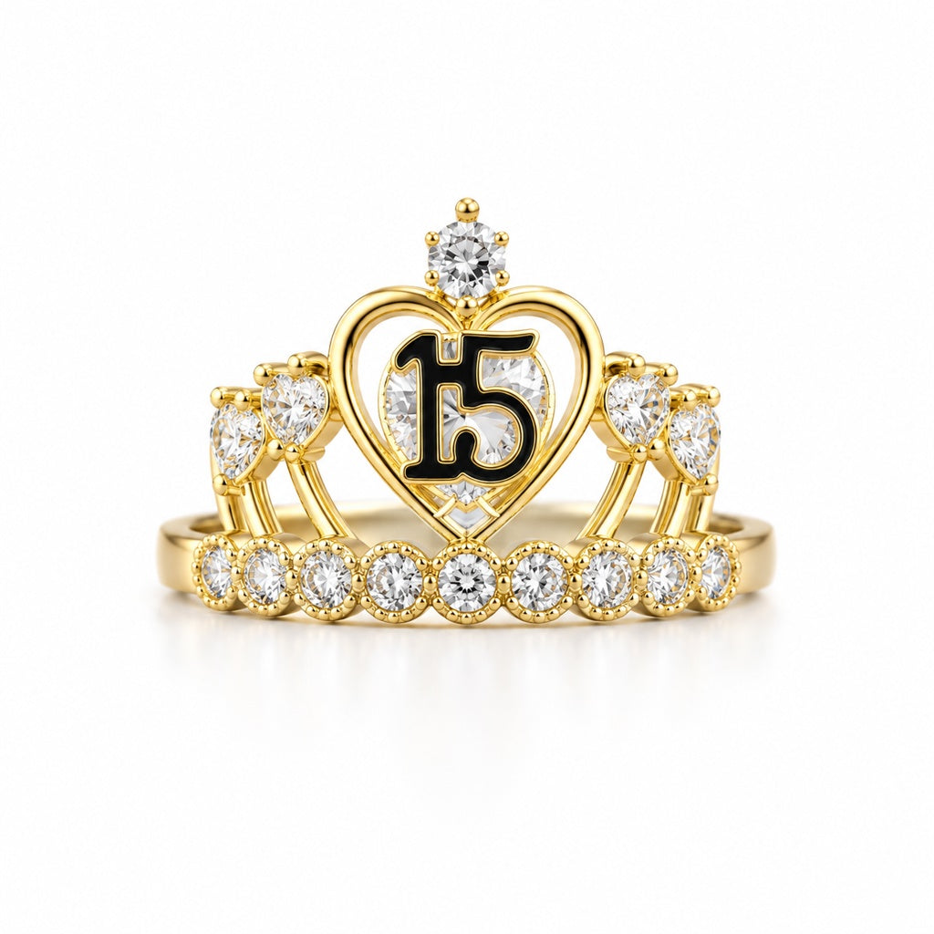 10KT 15ANERA CROWN RING Size 8 Weigth 3.8GR