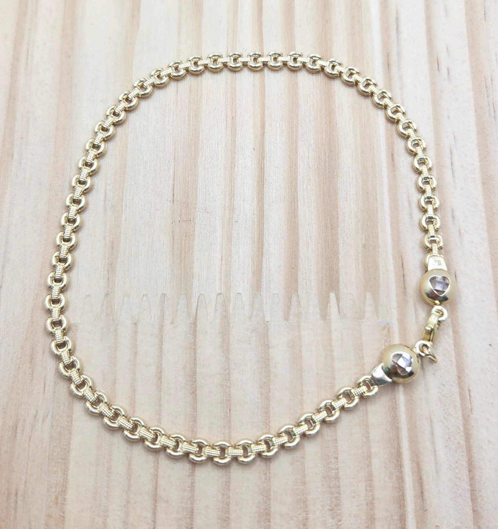 10KT FLAT ROLO STYLE ANKLET BRACELET Size 10INCH 3MM Weight 5.1GR