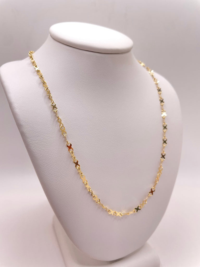 10KT FIGURE EIGHT LINK CHAIN Size 16INCH 2.5MM Weight 1.7GR