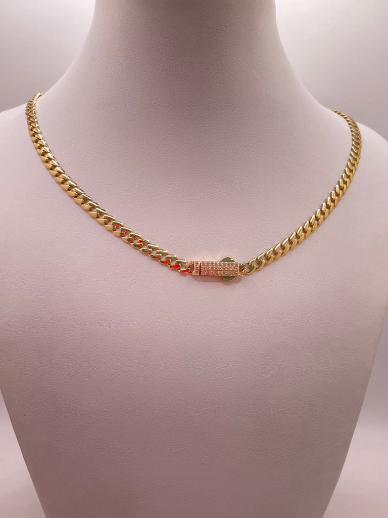 14KT MONACO STYLE CHAIN Size 18INCH 4MM Weight 10.9GR