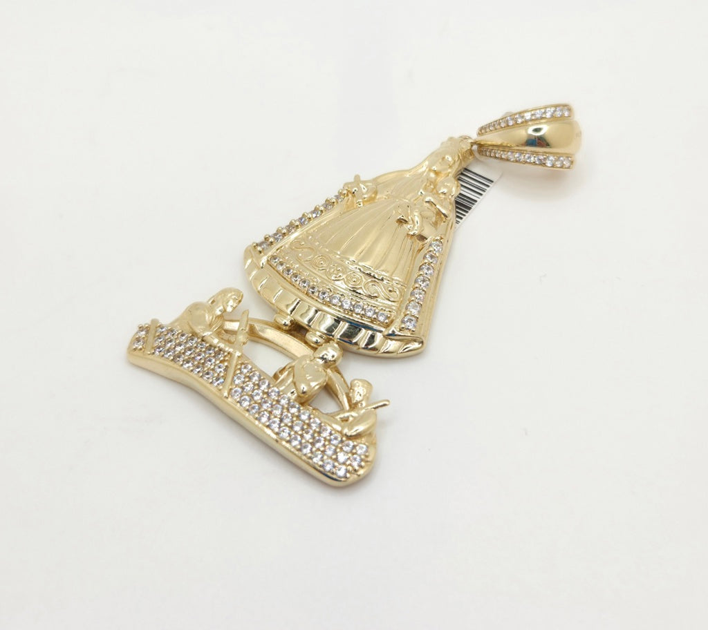 14KT ROUND CARIDAD PENDANT CZ Size SMALL Weight 3.8GR