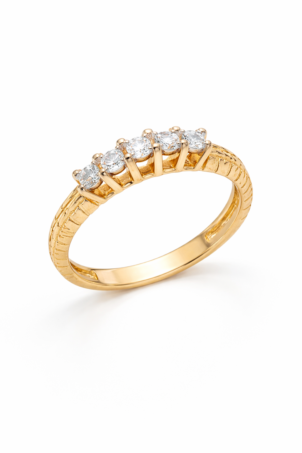 14KT DELICATE PRINCESSA DIAMOND RING Size 7 Weigth 2.7GR