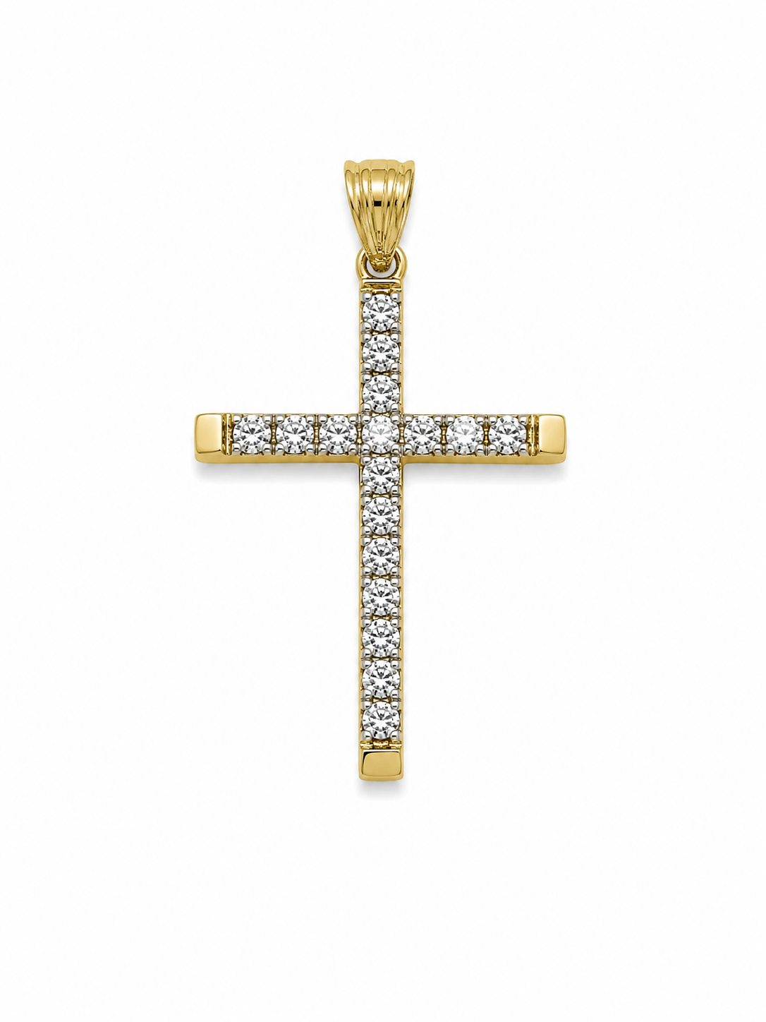 10KT DELICATE CZ FINE CROSS PENDANT Weight 1.1GR