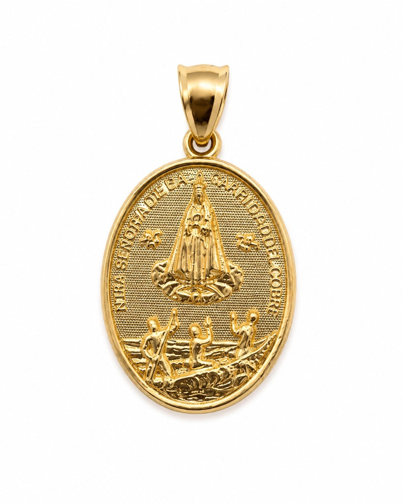 10KT OVAL PLAIN VIRGEN DE LA CARIDAD PENDANT Weight 3.4GR