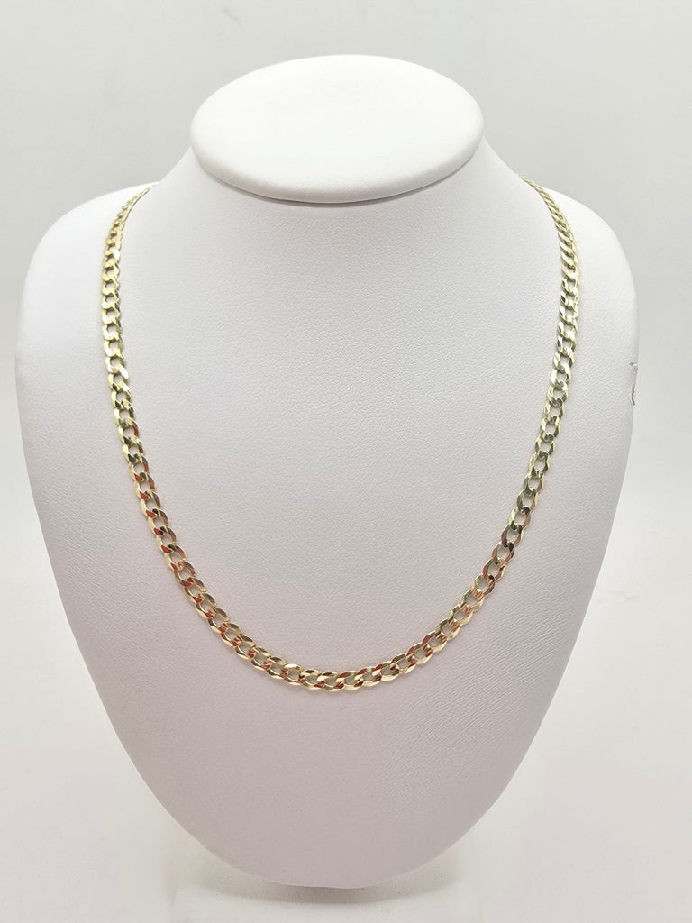 10KT CUBAN CURB FLAT CHAIN Size 20INCH 3MM Weight 5.2GR