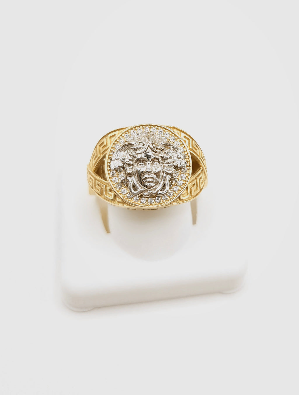 14KT MEDUSA MEN'S RING Size 8.5 Weight 6.3GR