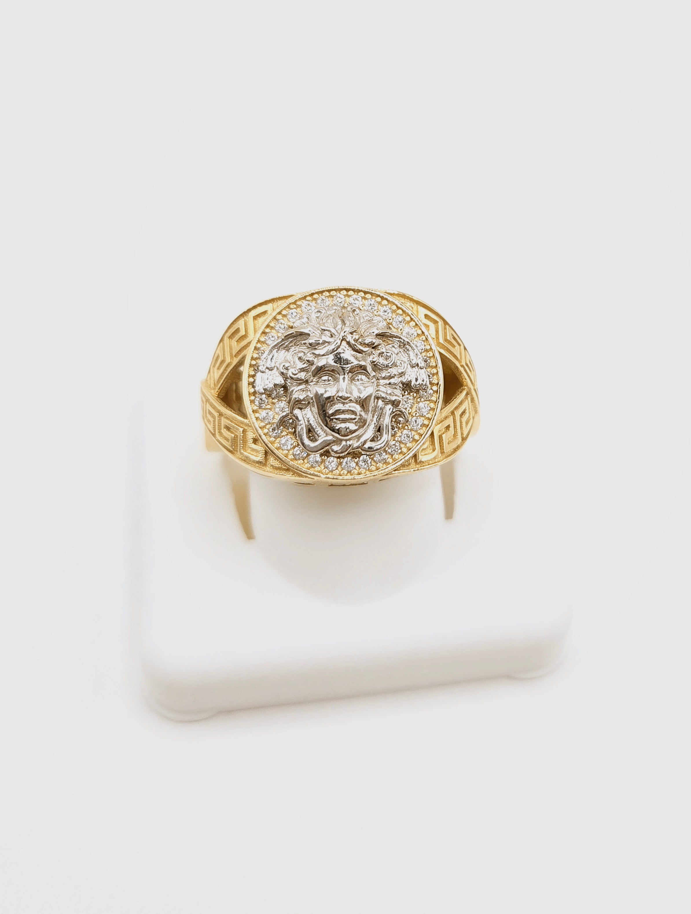 14KT MEDUSA MEN'S RING Size 8.5 Weight 6.3GR