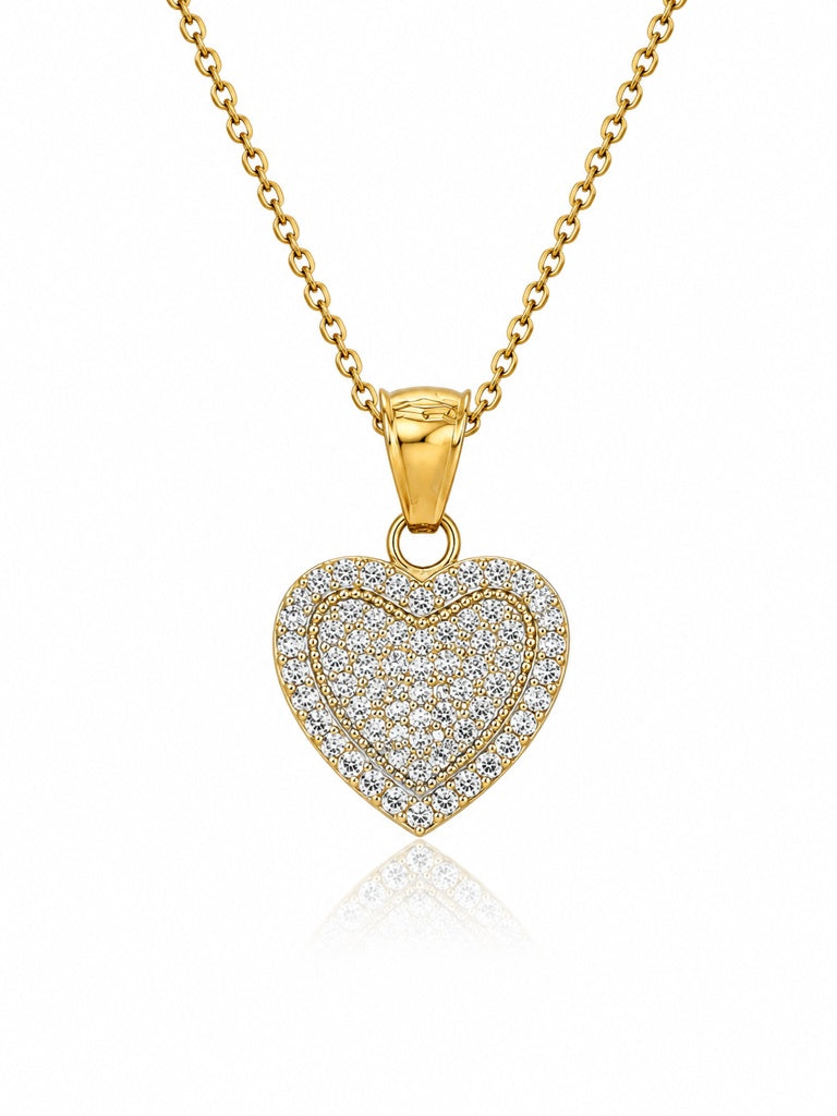 10KT CZ HEART PENDANT  Weight 2.1GR..
