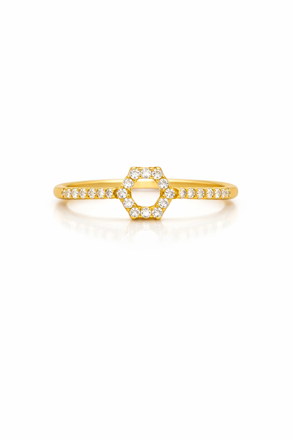 14KT DELICATE CZ RING Size 7 Weigth 0.9GR