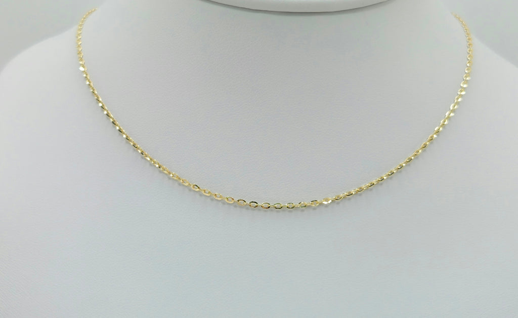 10KT ROLO CHAIN Size 16INCH 1MM Weight 2.1GR