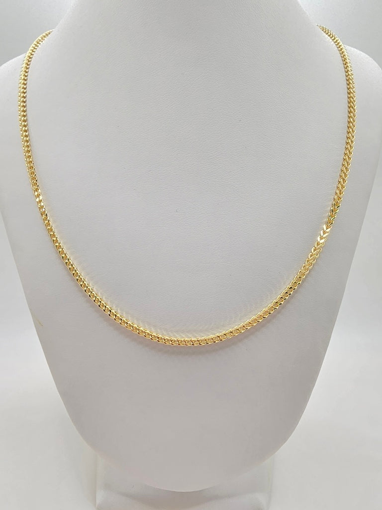 10KT HOLLOW FRANCO CHAIN Size 24INCH 3MM Weight 11.7GR