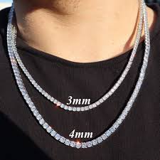 925 48CTW MOISSANITE TENNIS CHAIN  Size 24INCH 4MM
