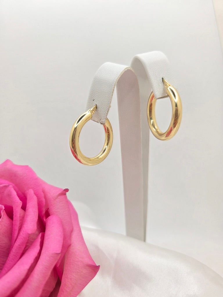 14KT PLAIN HOOPS EARRINGS Weight 3GR