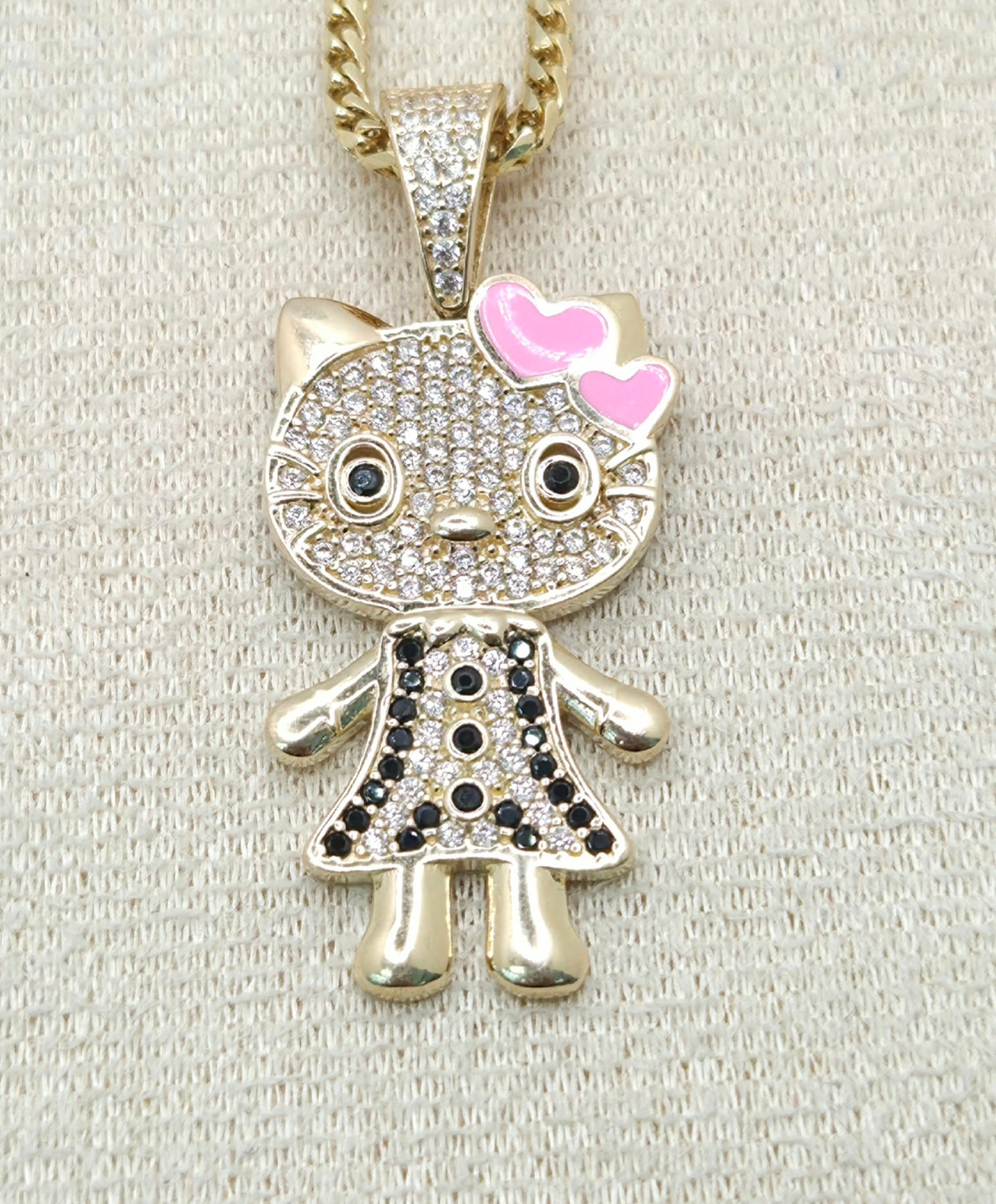 14KT CZ HELLO  PENDAT Weight 4.4GR