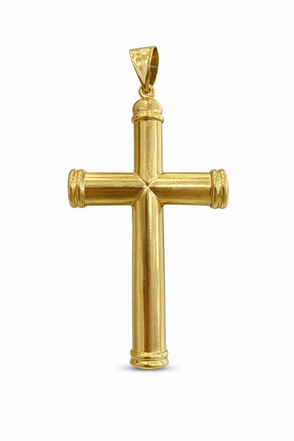 10KT TUBE DESIGN CROSS PENDANT Size MEDIUM Weigth 3.9GR