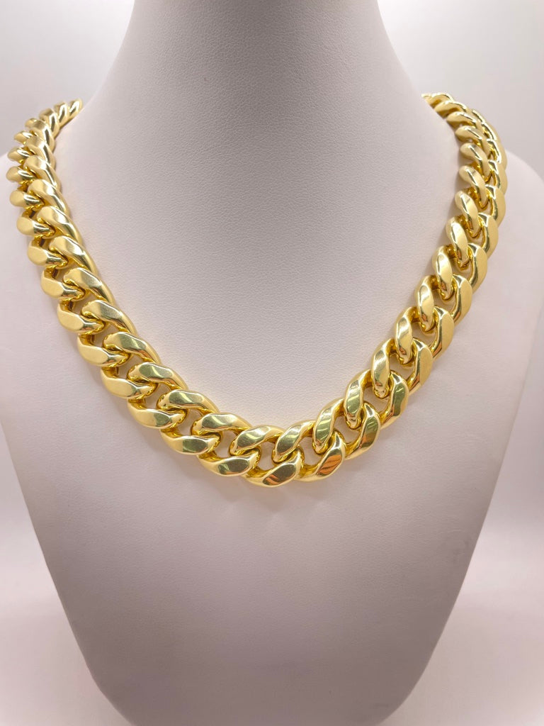 10KT SEMISOLID MIAMI CUBAN CHAIN 26INCH 13MM
