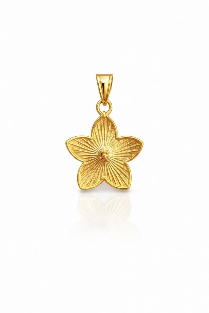 10KT MEDIUM GOLDEN HAWAIIAN FLOWER PENDANT Weight 1.2GR