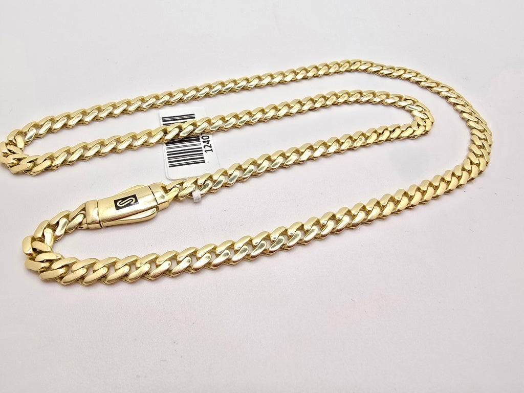 10KT PLAIN CERTIFIED MONACO CHAIN  Size 5MM 22INCH Weight 12.8GR