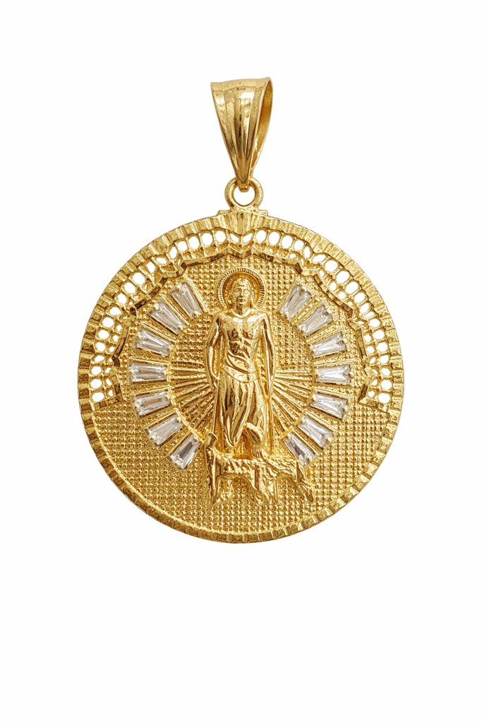 10KT ROUND SAN LAZARO PENDANT BAGUETTE Size MEDIUM Weigth 5.3GR