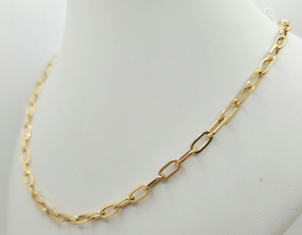 14KT PAPER CLIP CHAIN Size 18INCH 4MM Weight 6.5GR