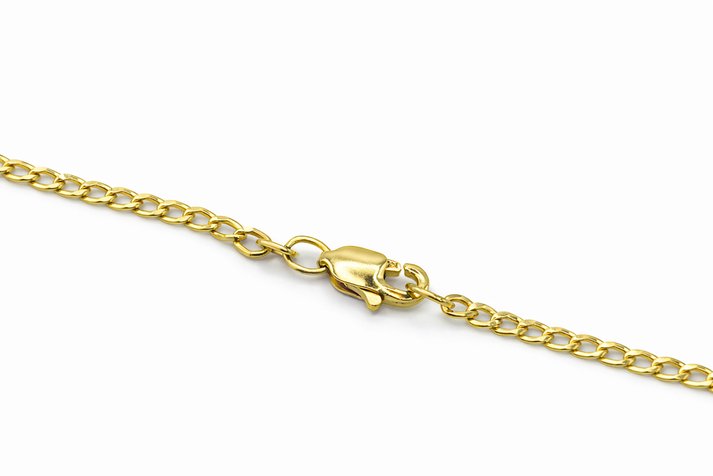 14KT HOLLOW CUBAN CURB FLAT CHAIN Size 20INCH 2MM Weigth 2.1GR