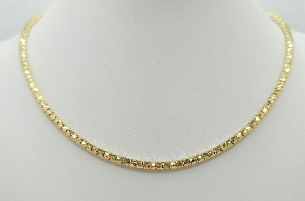 10KT DIAMOND CUT CHAIN Size 18INCH 3MM Weigth 15GR
