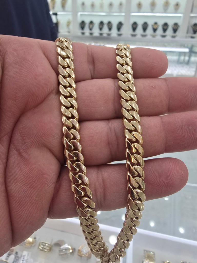 10KT SOLID MIAMI CUBAN CHAIN Size 7mm 24in Weigth 75.9grs
