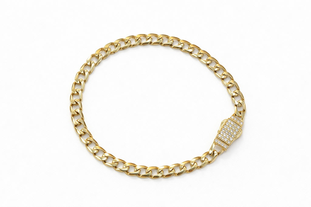 14KT MONACO STYLE BRACELET Size 7.5INCH 5MM Weigth 5.3GR