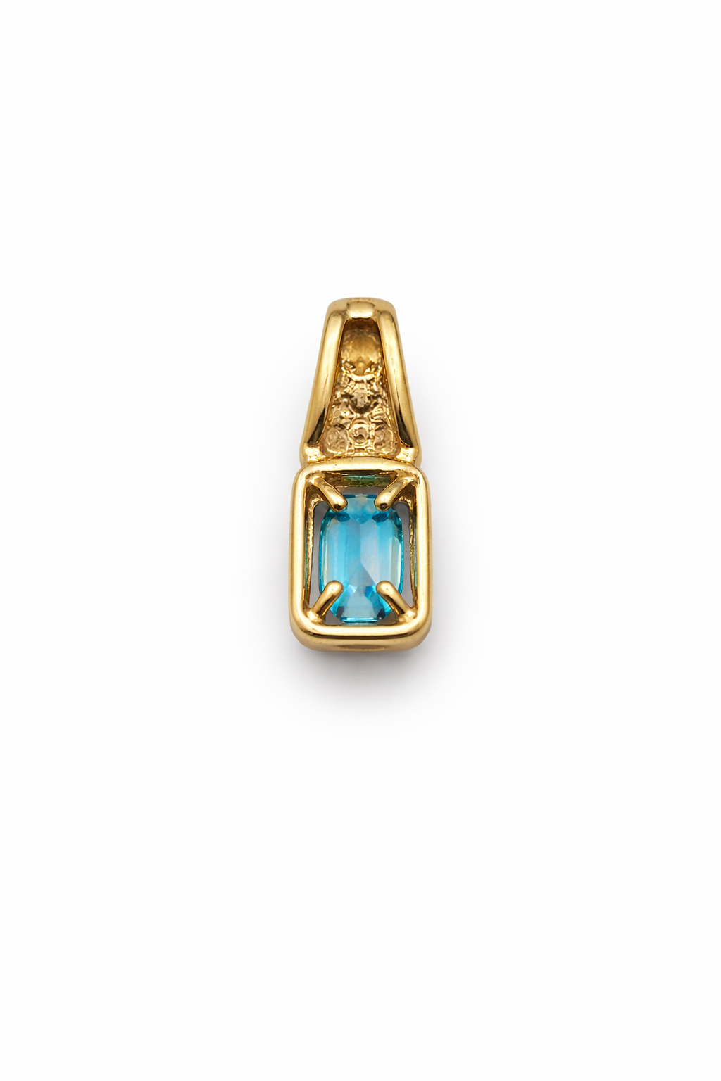 10KT SQAURE SAPHIRO DIAMOND PENDANT Weigth 1.5GR