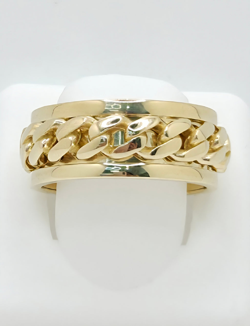10KT CHAIN DESIGN SPINNING RING Size 12.5 Weight 13GR