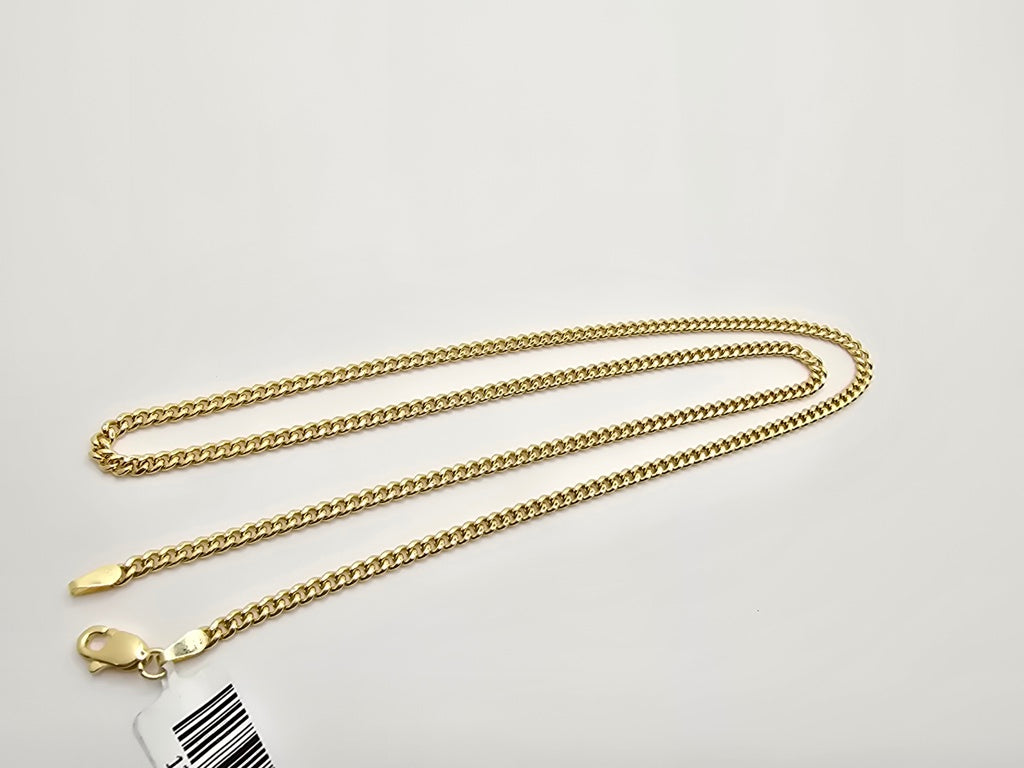 10KT SEMISOLID MIAMI CUBAN CHAIN Size 22INCH 3MM Weight 4.8GR
