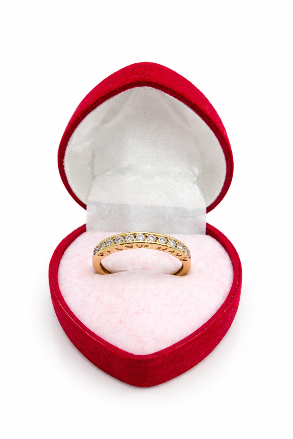 10KT  ''LOVE YOU'' DESIGN DIAMOND RING Size 7 Weigth 2.4GR