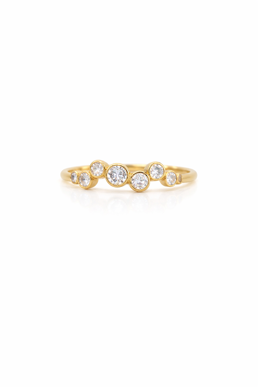 14KT DELICATE STONES DESIGN RING Size 6.5 Weigth 1.7GR