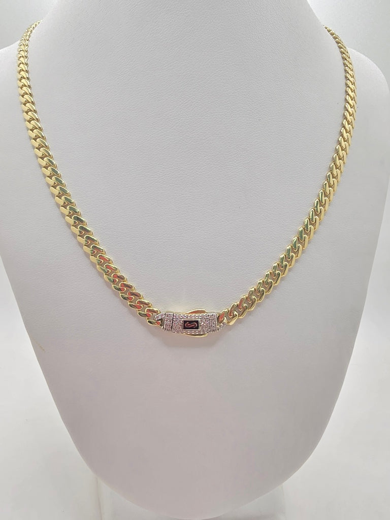 10KT CERTIFIED MONACO CHAIN CZ CLOSURE Size 20INCH 5MM Weight 12.6GR