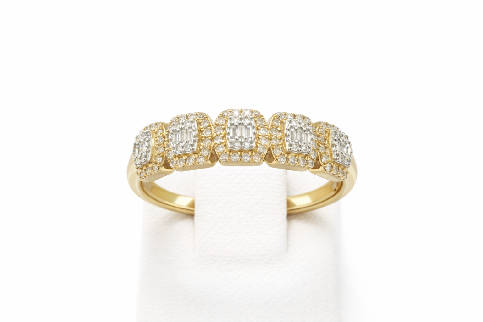 14KT GNATURAL DIAMOND CLUSTER RING 0.49CT Size 7.5 Weigth 4.3GRS