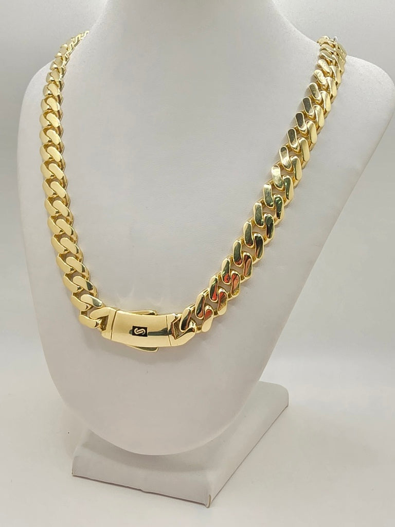 10KT CERTIFIED PLAIN MONACO CHAIN Size 22INCH 11.5MM Weight 34.5GR