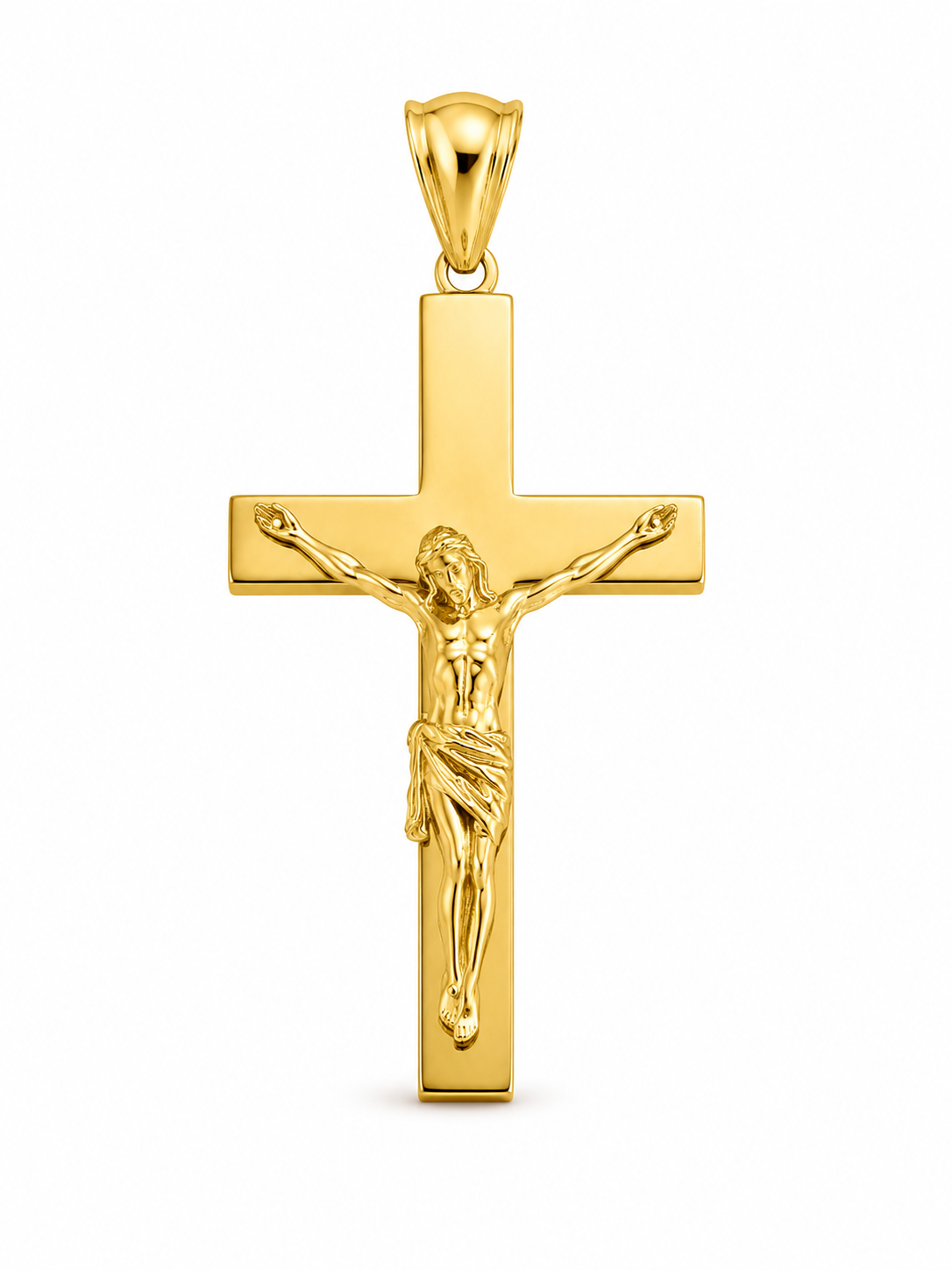 10KT CROSS CHRIST PENDANT Size