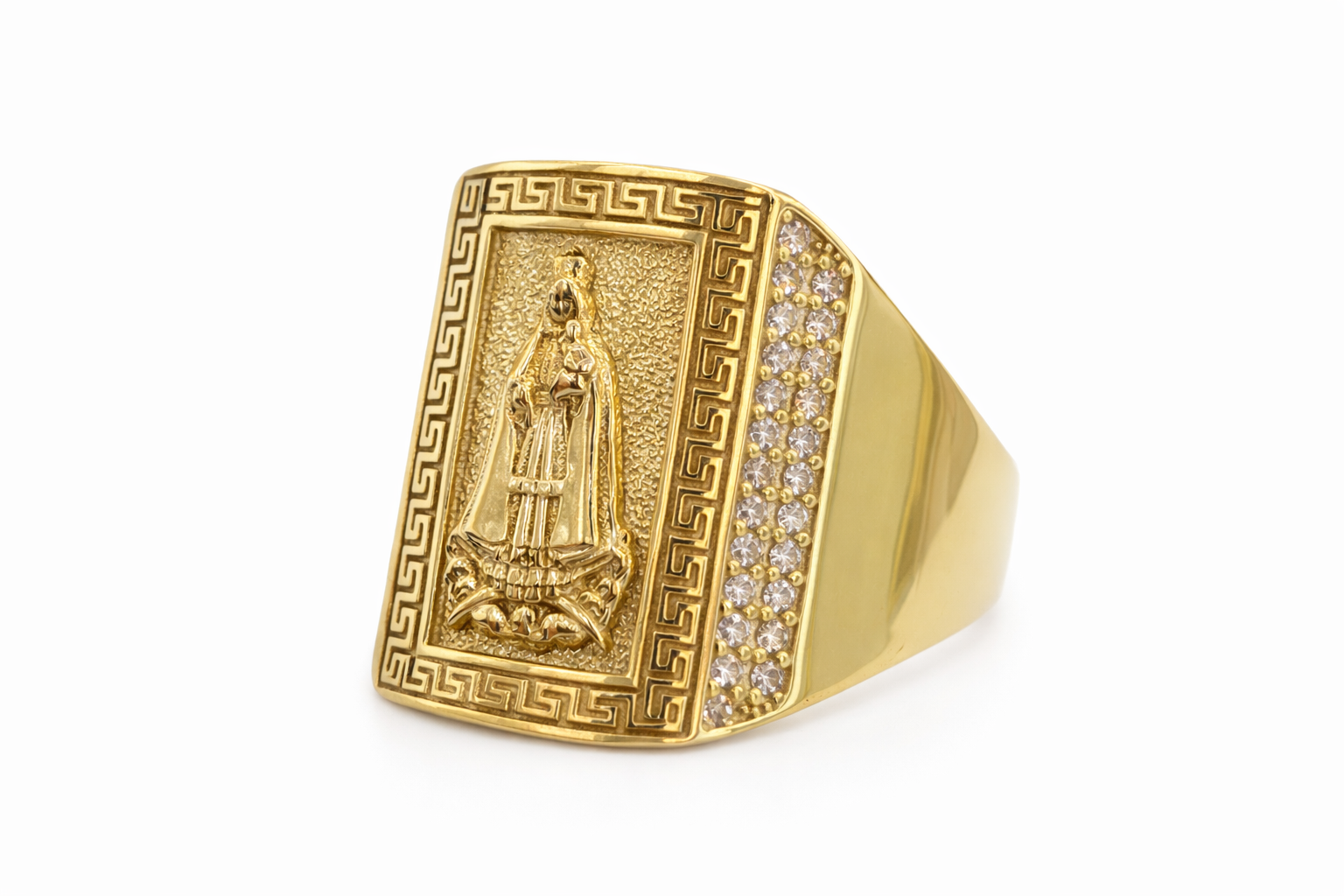 10KT GREEK FRAME DETAIL CARIDAD RING Size 12 Weigth 6GR