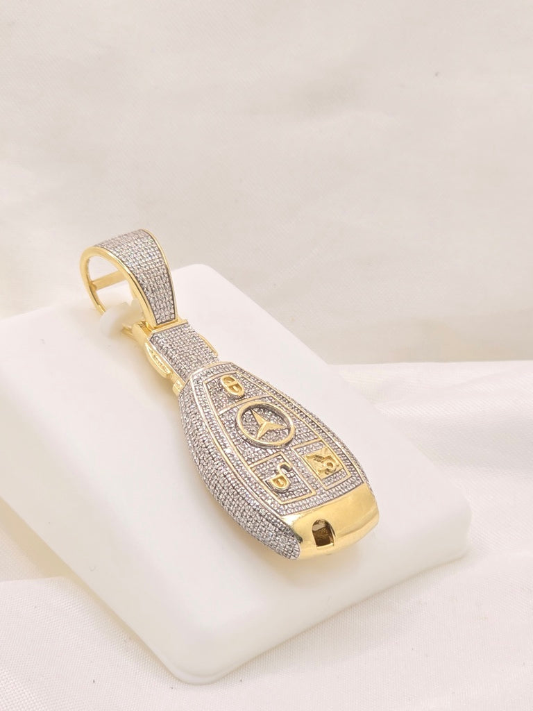 10KT MERCEDEZ BENZ KEY DIAMOND PENDANT
