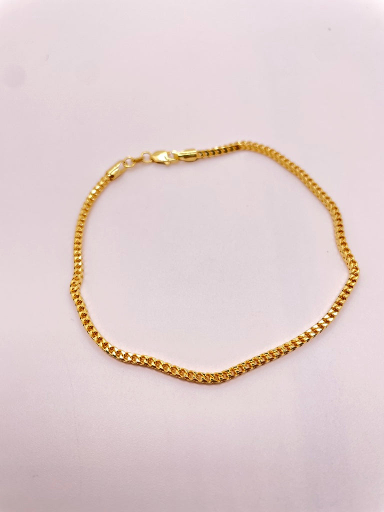 10KT SOLID FRANCO BRACELET Size 8INCH 2MM Weigth 4.7GR