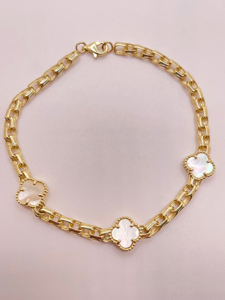 10KT FLOWER BRACELET Size 7INCH 4MM Weigth 6.67GR