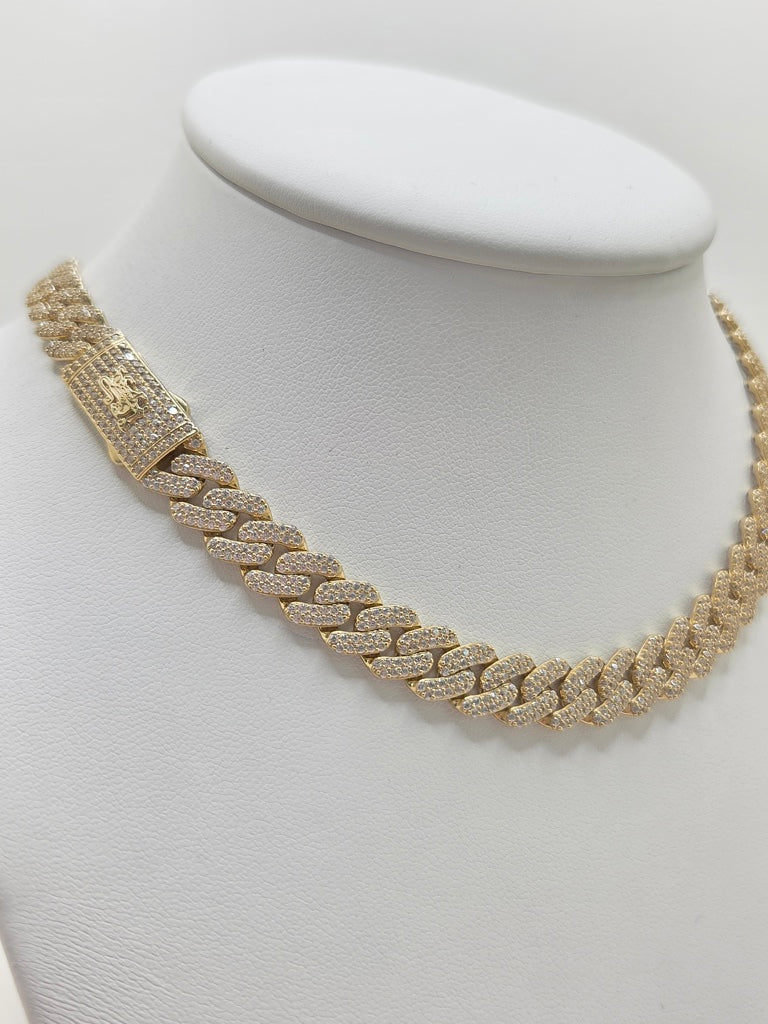 10KT MONACO CHAIN KAROL G STYLE Size 16INCH 9MM Weight 24.2GR