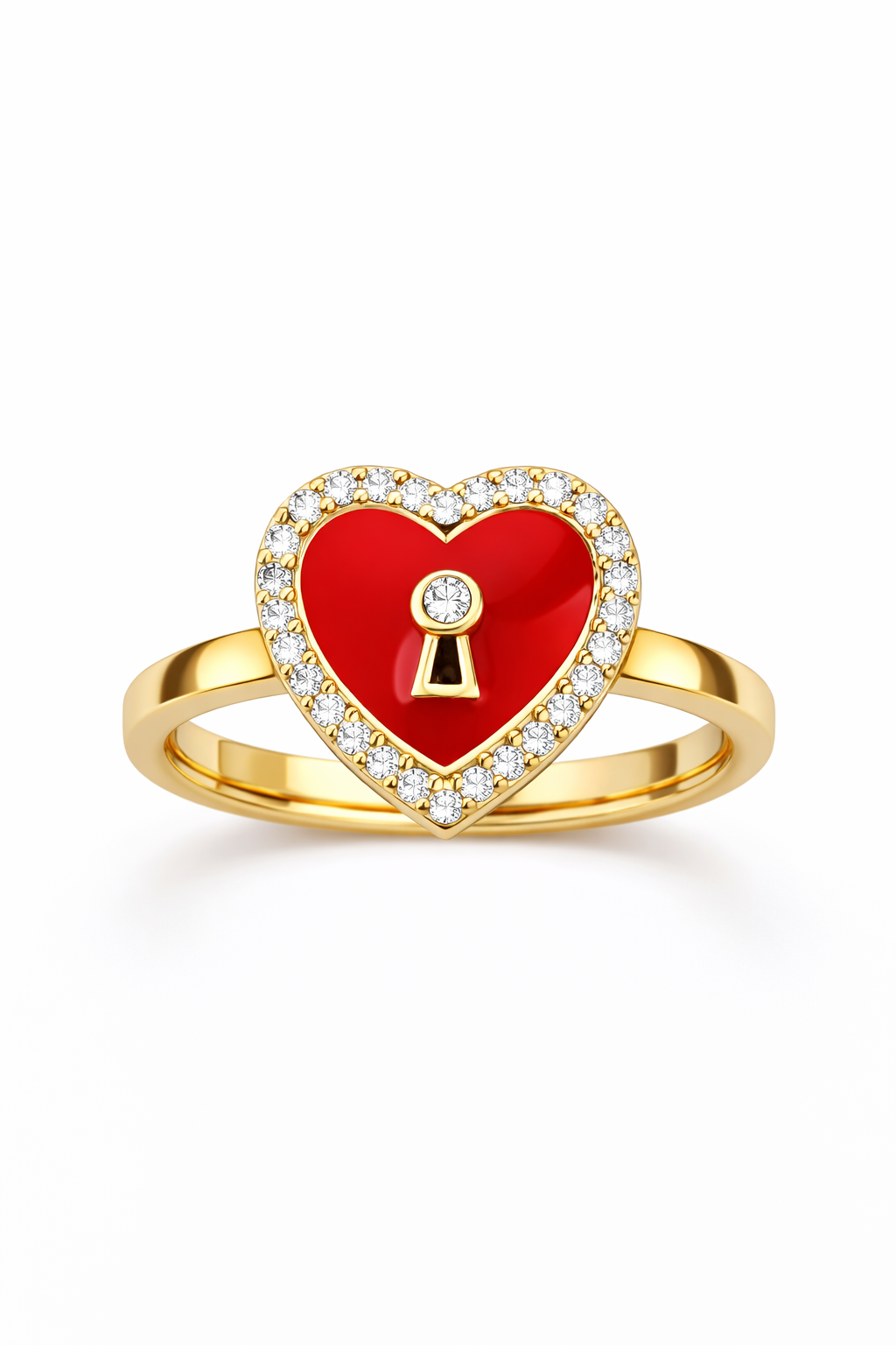 10KT RED HEART RING Size 8 Weight 1.5GR
