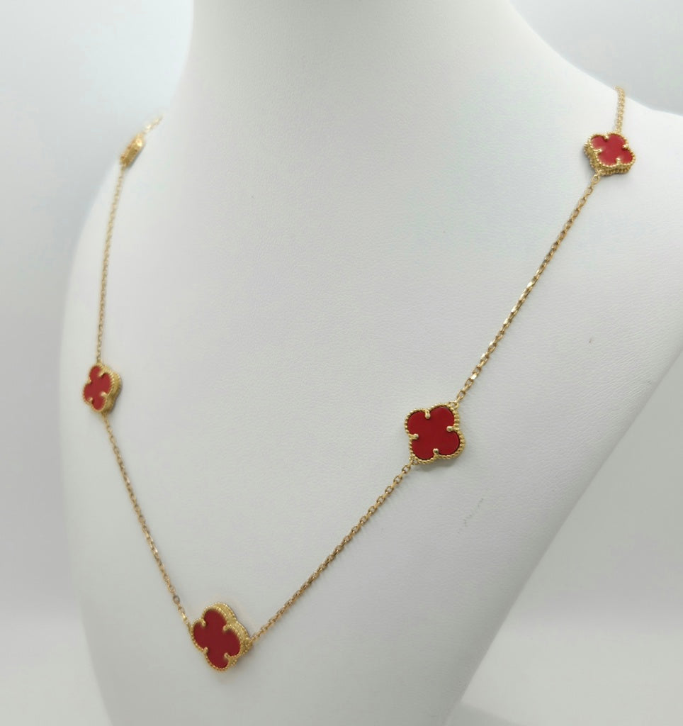 10KT MEDIUM RED CLOVER CHAIN Size 18INCH MEDIUM Weight 5.6GR
