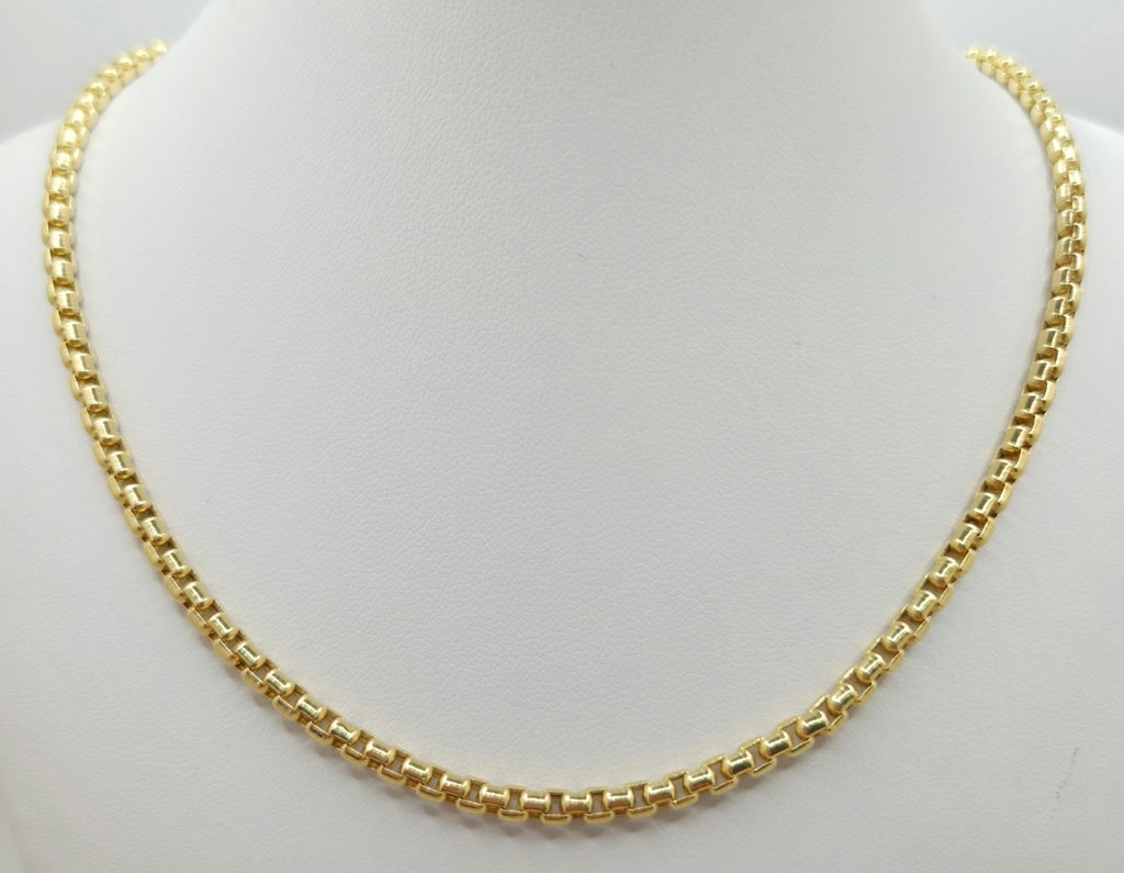 10KT ROUND BOX CHAIN Size 18INCH 3.5MM Weight 10.4GR