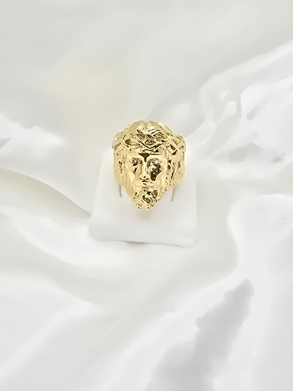 10KT JESUS FACE RING Size 12.5 Weight 23.2GR