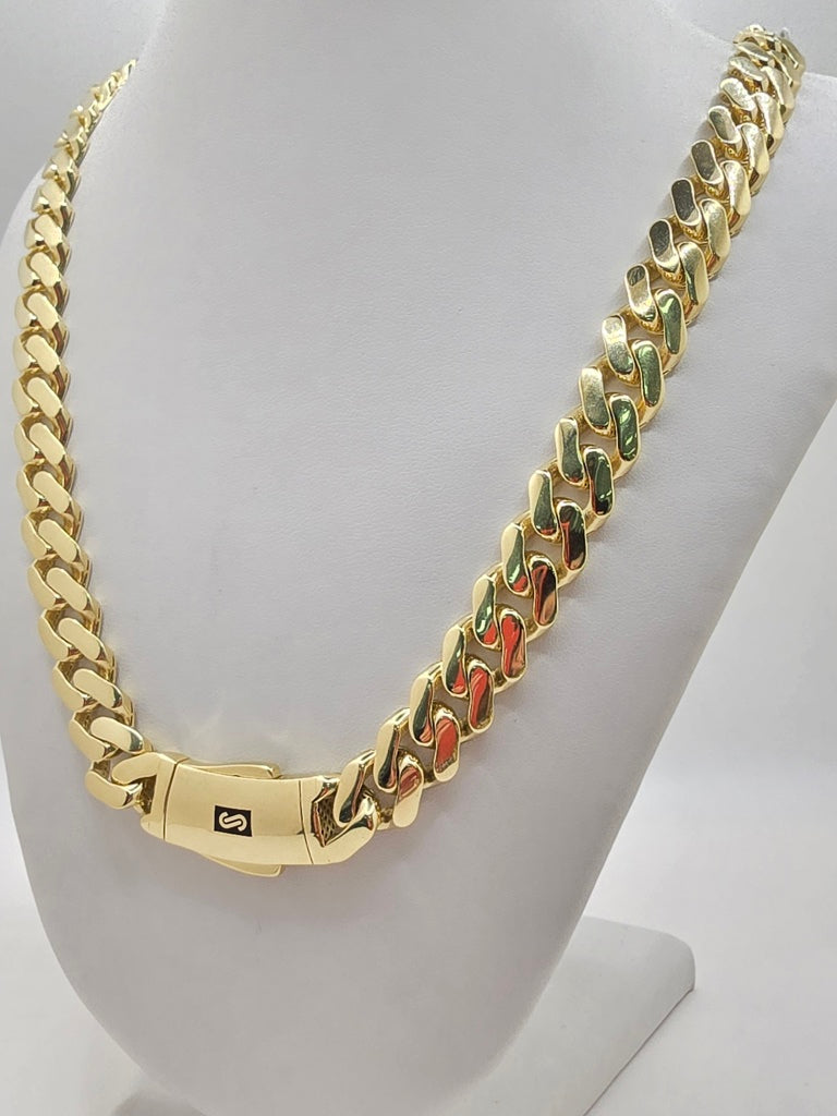 10KT CERTIFIED PLAIN MONACO CHAIN Size 26INCH 11.5MM Weight 42.7GR